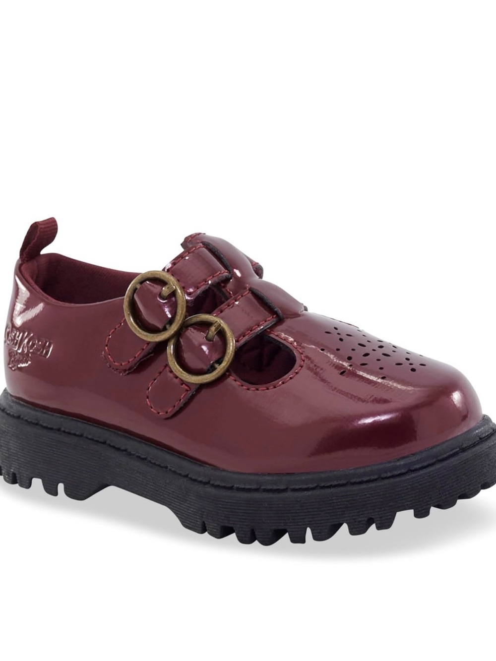 OshKosh B’gosh Girls Burgundy Patent Mary Janes with Double Rings